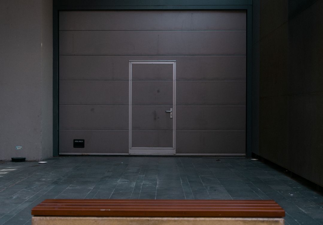 Sleek modern garage door design on a residential home.